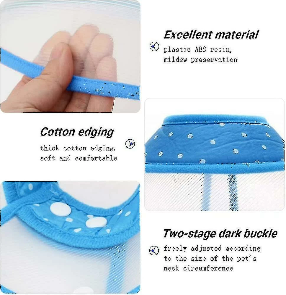 Unbranded Pet Cone Recovery Dog Cone Réglable Collier Pour Chien Collier Rembourré Clair Avec Bord Souple Respirant, Cône De Chiot En Plastique Protéger La Récupération De La Chirurgie Du Cou 4 Unbranded Pet Cone Recovery Dog Cone Réglable Collier Pour Chien Collier Rembourré Clair Avec Bord Souple Respirant, Cône De Chiot En Plastique Protéger La Récupération De La Chirurgie Du Cou – Image 4