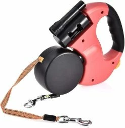 Unbranded Double Laisse Rétractable Pour Chien Double Doggie Pet Leash Dog Leash Automatique Chien Rétractable Corde De Laisse Rétractable Laisse Rétractable Avec Distributeur De Déchets Pour Chien Et Flash