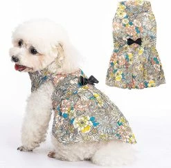 Lohill Cute Flower Girl Dog Pet Clothes - Pet Skirt Of Flower Patterns, For Wear, S And Photos