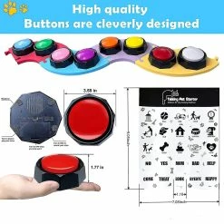 Unbranded Dog Treat Button Set Dog Enregistrable Training Buttons Dog Speech Training Buzzers Presser Sound Toys For Communication 5 Unbranded Dog Treat Button Set Dog Enregistrable Training Buttons Dog Speech Training Buzzers Presser Sound Toys For Communication -Pet Soin 688361155 max