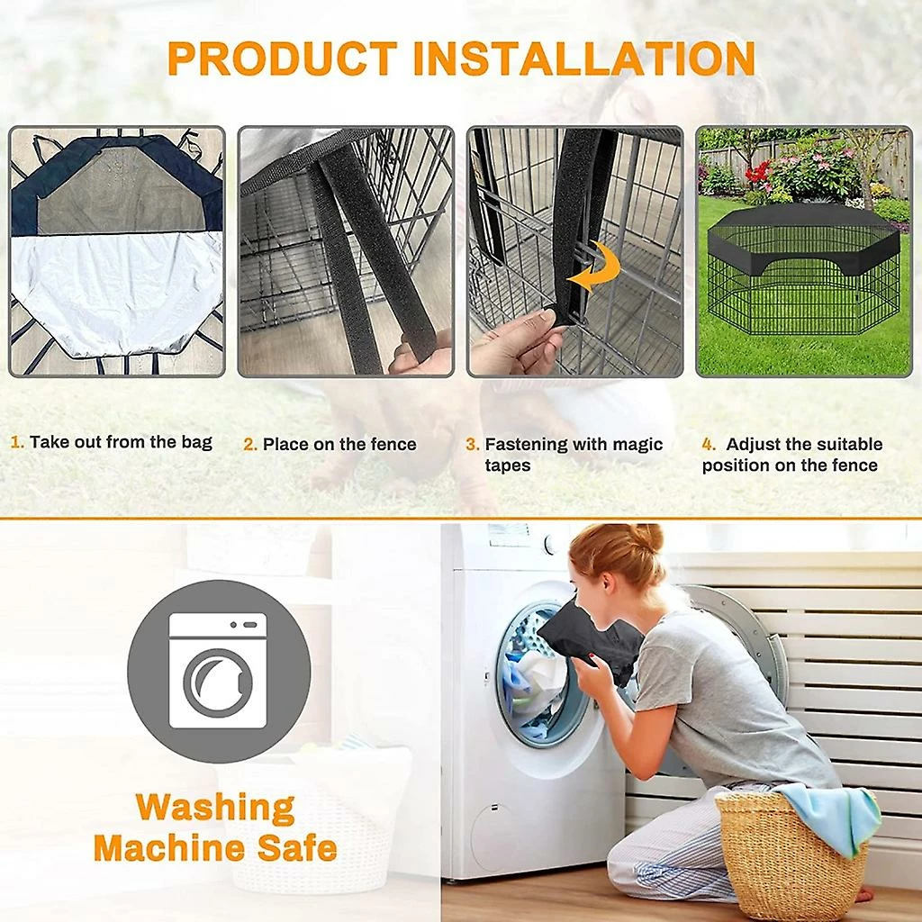 Unbranded Pet Playpen Cover Dog Playpen Mesh-top Cover Outdoor Pet Escape Prevent Accs 5 Unbranded Pet Playpen Cover Dog Playpen Mesh-top Cover Outdoor Pet Escape Prevent Accs – Image 5