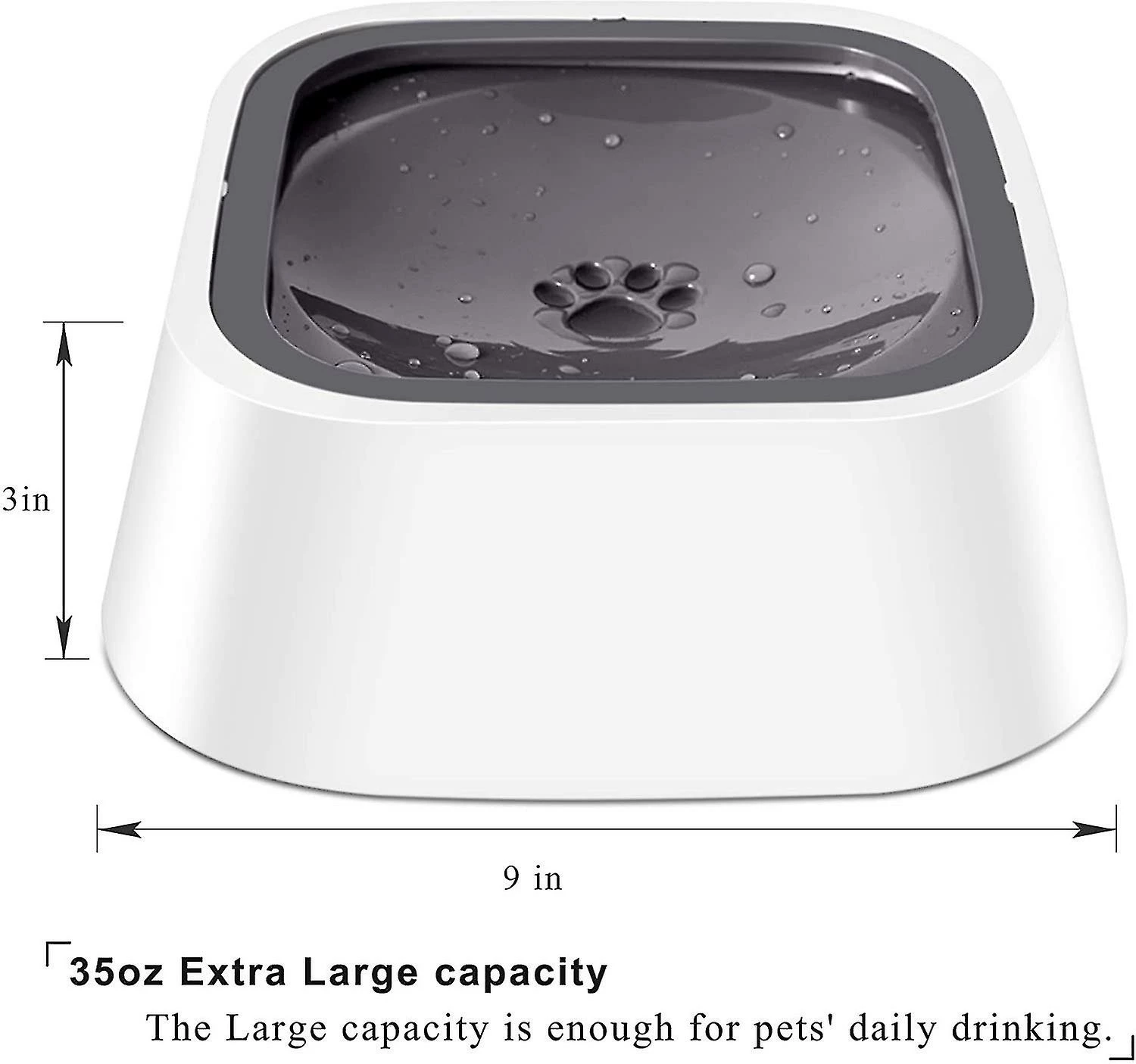 Unbranded Dog Bowl Dog Water Bowl No-spill Pet Water Bowl Mangeoire D’eau Lente, Gris 2 Unbranded Dog Bowl Dog Water Bowl No-spill Pet Water Bowl Mangeoire D’eau Lente, Gris – Image 2