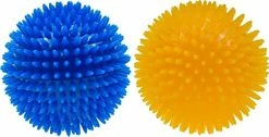 H'ana High Elastic Sphérique Pet Chew Toys Rubber Dog Toys (bleu Et Orange) Total 2pcs