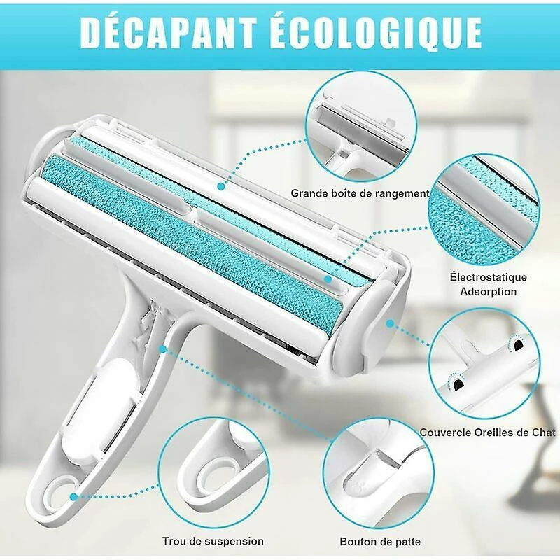 Unbranded Pet Hair Remover Brush Cat Dog - Hair Remover - Brosse De Nettoyage, Dissolvant De Poils Réutilisable Rouleau Hair Pickerblue 3 Unbranded Pet Hair Remover Brush Cat Dog - Hair Remover - Brosse De Nettoyage, Dissolvant De Poils Réutilisable Rouleau Hair Pickerblue – Image 3