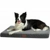 Unbranded Removable Orthopedic Dog Bed - Large Dog Mat, Foam Dog Bed With Plush Cover, Washable Dog Mattress, Grey, 76x50x7.6 Cm,11