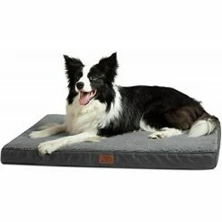 Unbranded Removable Orthopedic Dog Bed - Large Dog Mat, Foam Dog Bed With Plush Cover, Washable Dog Mattress, Grey, 76x50x7.6 Cm,11