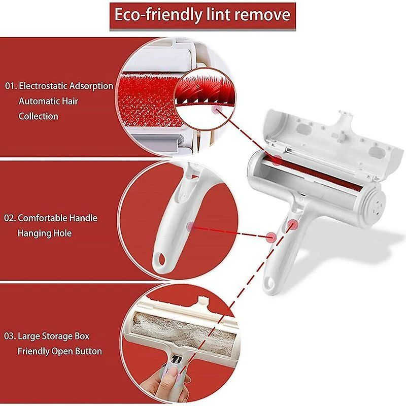 Unbranded Pet Hair Remover Brush Dog Cat, Hair Pick Up Brush Remover, Reusable Magic Hair Remover, Pet Hair Roller, Epilator (vêtements / Canapé / Voiture / Lit / Tapis), Rouge 5 Unbranded Pet Hair Remover Brush Dog Cat, Hair Pick Up Brush Remover, Reusable Magic Hair Remover, Pet Hair Roller, Epilator (vêtements / Canapé / Voiture / Lit / Tapis), Rouge – Image 5