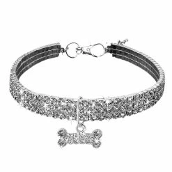 Unbranded Bling Crystal Soft Fashion Neck Belt Leash Longueur Réglable Daily Dog Collar,m,11