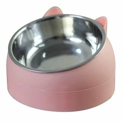Shlyl Cat Bowl Food Bowl Tilt Stainless Steel Cat Bowl Puppy Bowl Pet Bowl Set Cat Dog Removable Bowl Cat Bowl Pet Bowl 2pcs Rose