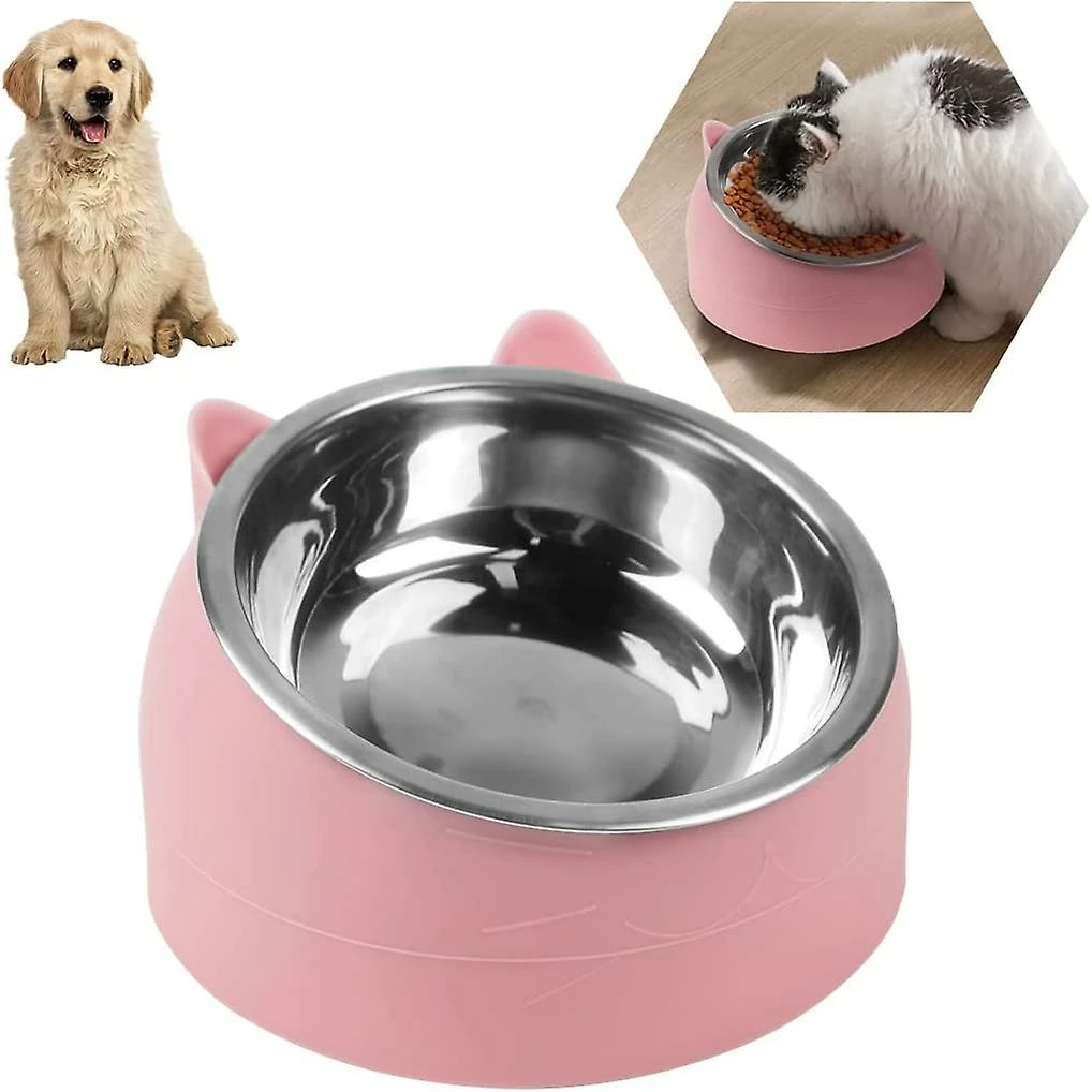 Shlyl Cat Bowl Food Bowl Tilt Stainless Steel Cat Bowl Puppy Bowl Pet Bowl Set Cat Dog Removable Bowl Cat Bowl Pet Bowl 2pcs Rose 2 Shlyl Cat Bowl Food Bowl Tilt Stainless Steel Cat Bowl Puppy Bowl Pet Bowl Set Cat Dog Removable Bowl Cat Bowl Pet Bowl 2pcs Rose – Image 2
