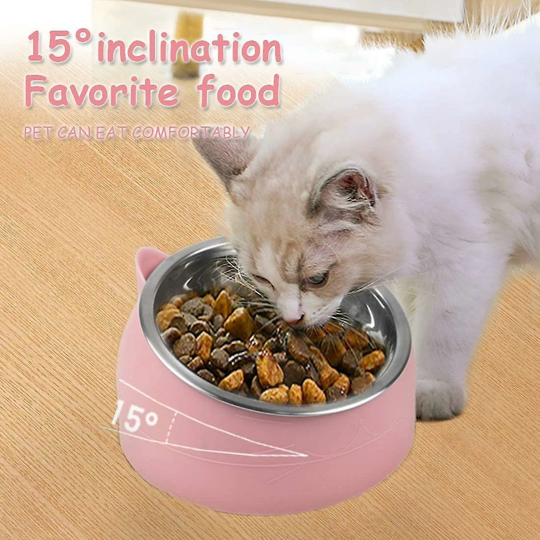 Shlyl Cat Bowl Food Bowl Tilt Stainless Steel Cat Bowl Puppy Bowl Pet Bowl Set Cat Dog Removable Bowl Cat Bowl Pet Bowl 2pcs Rose 3 Shlyl Cat Bowl Food Bowl Tilt Stainless Steel Cat Bowl Puppy Bowl Pet Bowl Set Cat Dog Removable Bowl Cat Bowl Pet Bowl 2pcs Rose – Image 3