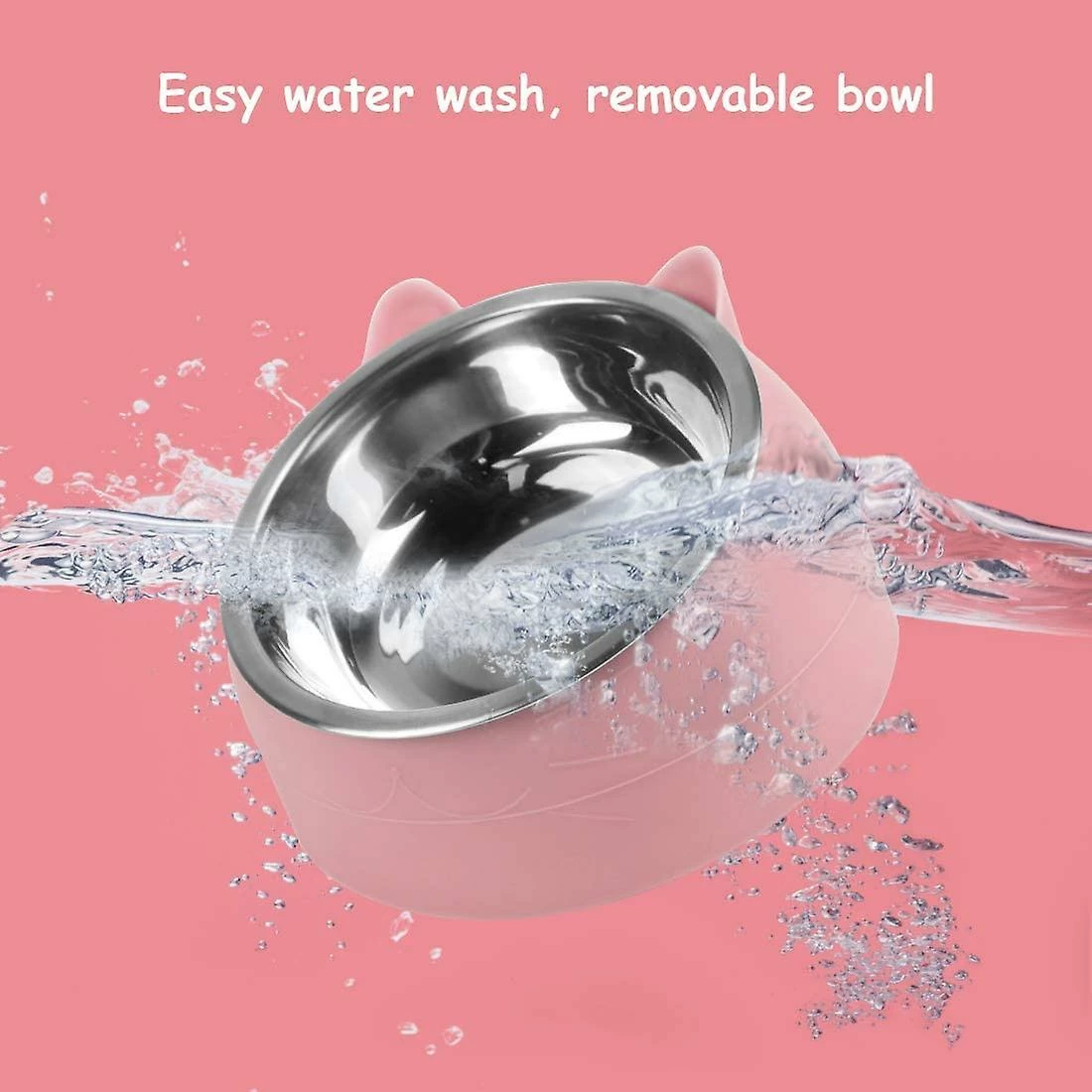 Shlyl Cat Bowl Food Bowl Tilt Stainless Steel Cat Bowl Puppy Bowl Pet Bowl Set Cat Dog Removable Bowl Cat Bowl Pet Bowl 2pcs Rose 4 Shlyl Cat Bowl Food Bowl Tilt Stainless Steel Cat Bowl Puppy Bowl Pet Bowl Set Cat Dog Removable Bowl Cat Bowl Pet Bowl 2pcs Rose – Image 4