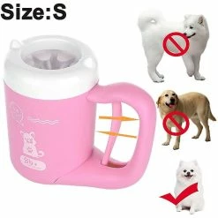 Unbranded Dog Paw Cleaner Cup Muddy Paw Cleaner Pour Petits Chiens Chats Semi-automatique Portable Foot Washer Pet Paw Cleaner S Rose -Pet Soin 716316921 max