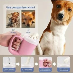 Unbranded Dog Paw Cleaner Cup Muddy Paw Cleaner Pour Petits Chiens Chats Semi-automatique Portable Foot Washer Pet Paw Cleaner S Rose -Pet Soin 716317089 max