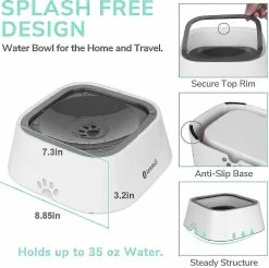 Unbranded Dog Water Bowl, Dog Bowl No-spill Pet Water Bowl 35oz, Slow Water Feeder Z -Pet Soin 718410963 max
