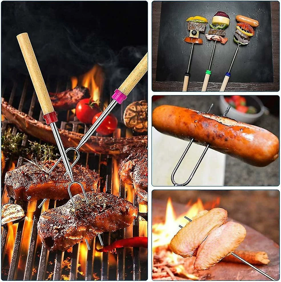 Unbranded Brochettes Longues Pour Barbecue, Bâtonnets à Rôtir Extensibles De 8 Pièces, Bâtonnets De Guimauve à Rôtir, Fourchette à Hot-dog En Forme De U Avec Sac De Rangement (12-32 Pouces), CG 3 Unbranded Brochettes Longues Pour Barbecue, Bâtonnets à Rôtir Extensibles De 8 Pièces, Bâtonnets De Guimauve à Rôtir, Fourchette à Hot-dog En Forme De U Avec Sac De Rangement (12-32 Pouces), CG – Image 3