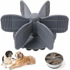 Unbranded Aespa Slow Food Feeder Bowl, Sucker Pet Dog Silicone Wall Mounted Lick Slow Distracting Disk (gris)