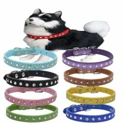 Unbranded 2pcs Pet Collar Dog Collar Cat Collar Cat Necklace Puppy Pu Leather Neck Ring Cat Neck Ring