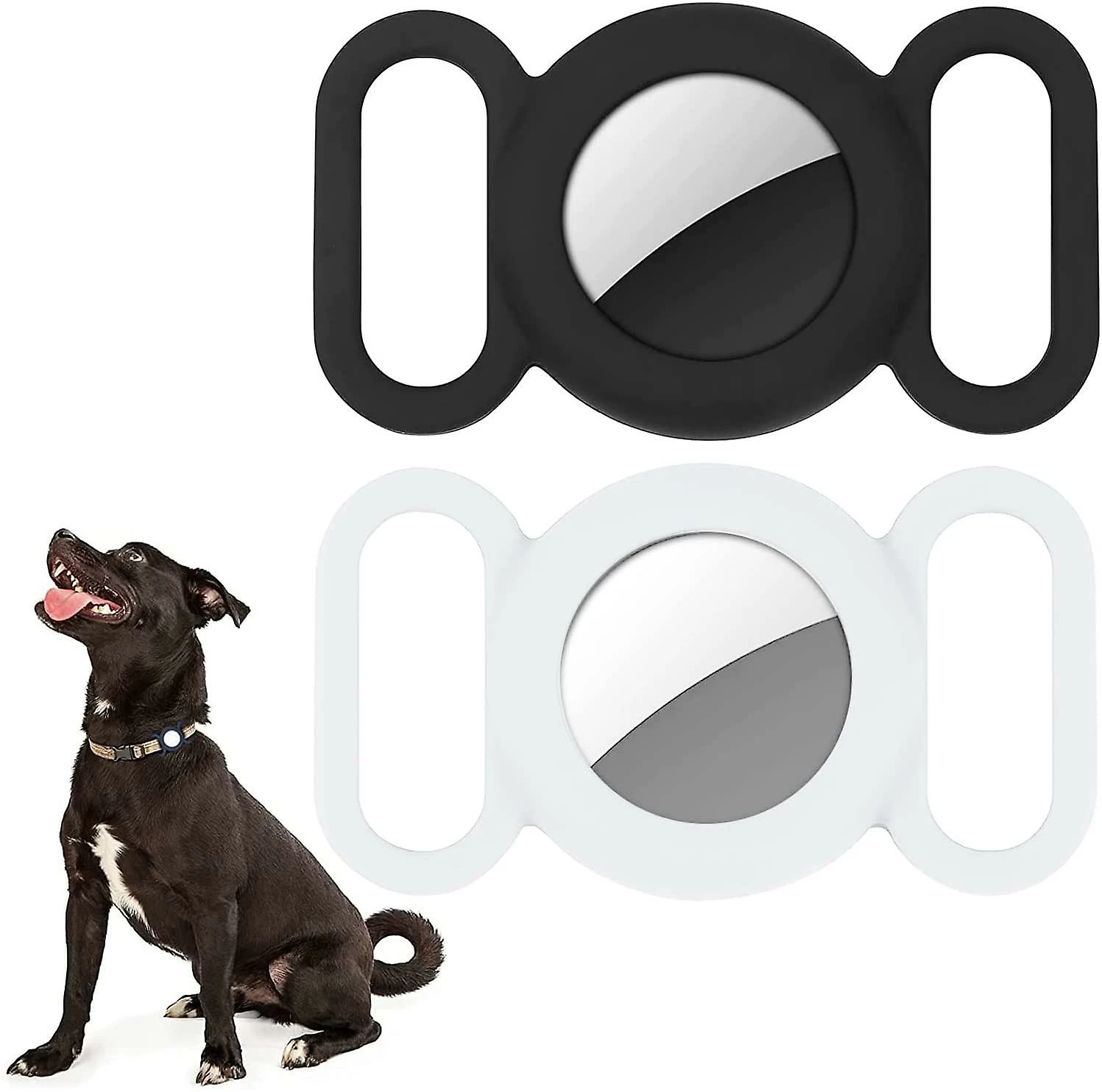 Phwj Airtag Dog Collar, étui En Silicone Pour Localisateur GPS, Housse De Protection Compatible Avec Apple Airtag, Collier Pour Chiens Et Chats, Accessoires Pour Animaux De Compagnie (noir Et 1 Phwj Airtag Dog Collar, étui En Silicone Pour Localisateur GPS, Housse De Protection Compatible Avec Apple Airtag, Collier Pour Chiens Et Chats, Accessoires Pour Animaux De Compagnie (noir Et