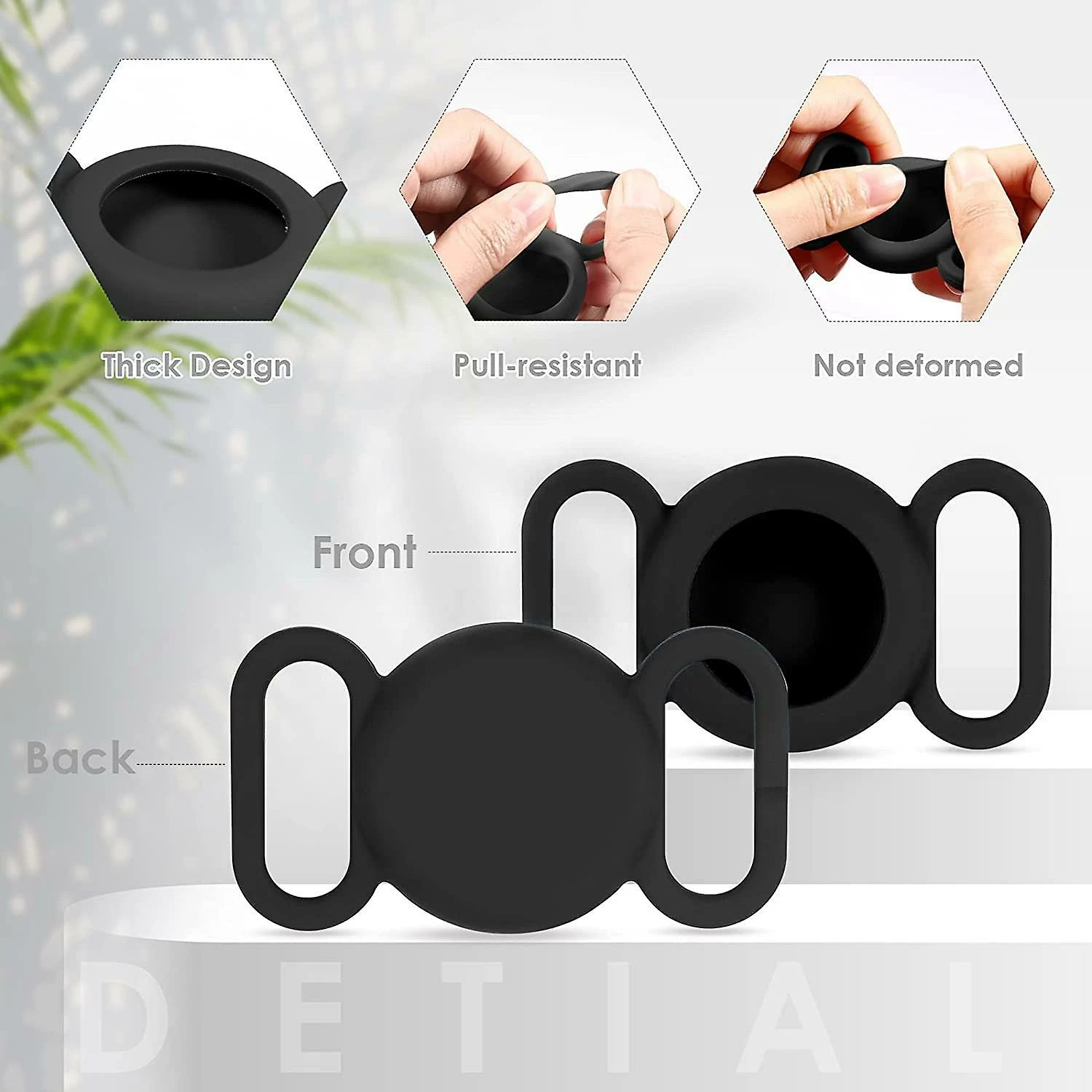 Phwj Airtag Dog Collar, étui En Silicone Pour Localisateur GPS, Housse De Protection Compatible Avec Apple Airtag, Collier Pour Chiens Et Chats, Accessoires Pour Animaux De Compagnie (noir Et 3 Phwj Airtag Dog Collar, étui En Silicone Pour Localisateur GPS, Housse De Protection Compatible Avec Apple Airtag, Collier Pour Chiens Et Chats, Accessoires Pour Animaux De Compagnie (noir Et – Image 3