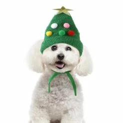 Unbranded Szcc Pet Santa Hat Pour ChienDogadjustable Puppy Christmas Hat Holiday Dog Cat Santa Hat Kitten Mignon Doggie Kitten Tenue De Noël