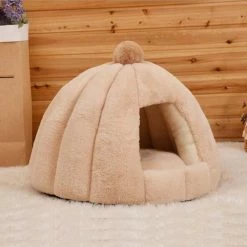 Carrep Doux Mongol Pet Cat Cave House Tente Pliable Soft Warm Dog Bed Yurts Mignon Nid De Chenil Petits Animaux Maison De Chiot Avec Tapis -Pet Soin 727641241 max