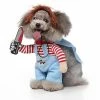 Unbranded Szcc Puppy Dog Pet Vêtements Hoodie Warm Puppy Automne Winter Coat Doggy Mode Jumpsuit Apparel Halloween Cosplay Striped Overalls