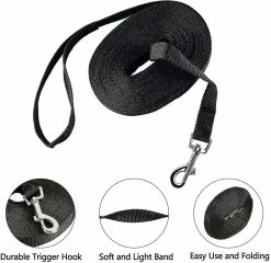 Unbranded Dog Training Leash Long Line Puppy Obedience Recall Lead For Dogs Idéal Pour Jouer Camping Beach Backyard (xl 50ft, Noir) -Pet Soin 731162733 max