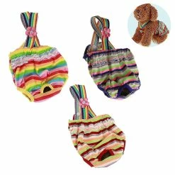 Unbranded 3 Pcs Pet Dog Cat Short Physiologique Doggy Kitten Sous-vêtements Pantalons Couches Strip Design Resserrer La Sangle Slips Sanitaires -Pet Soin 736515207 max