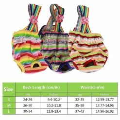 Unbranded 3 Pcs Pet Dog Cat Short Physiologique Doggy Kitten Sous-vêtements Pantalons Couches Strip Design Resserrer La Sangle Slips Sanitaires -Pet Soin 736515870 max