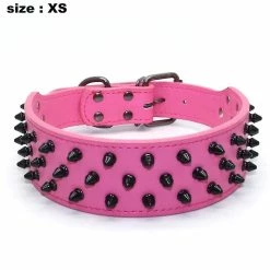 Unbranded Dogs Kingdom Leather Black Spiked Studded Dog Collar 2 » De Large, Collier Boxer -Pet Soin 736534880 max