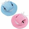 Unbranded 2 Pièces Round Brim Pet Baseball Hat Dog Mesh Porous Cap
