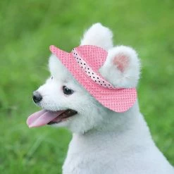 Unbranded 2 Pièces Round Brim Pet Baseball Hat Dog Mesh Porous Cap -Pet Soin 736547599 max