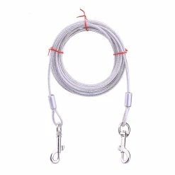 Xxhh Extra Solid Dog Tie Out Cable With Shock Absorbing Spring,lightweight And Ultra Strong Swivel Hook Compatible With Yard And Camping,reflective Rust-p