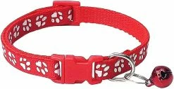Shlyl 2-pack Empreinte Et Collier De Chat Réfléchissant, Chien Cat Collier Boucle Réglable Polyester Cat Dog Collar Ou Ceintures De Sécurité-couleur