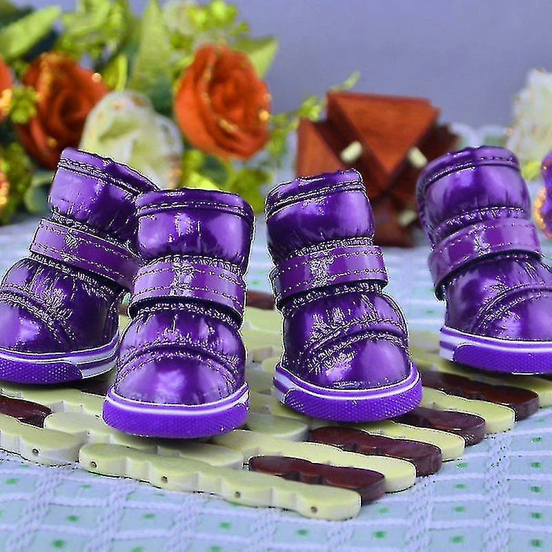Unbranded 4pcs / Set Hiver Pet Dog Chaussures Warm Snow Boots Imperméable Petits Chiens Chaussures Pour Chihuahua 2 Unbranded 4pcs / Set Hiver Pet Dog Chaussures Warm Snow Boots Imperméable Petits Chiens Chaussures Pour Chihuahua – Image 2