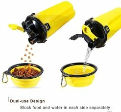 Unbranded Dog Bowls Pet Food Container 2-en-1 Avec Bols Pliables Pour Chiens, Jaune -Pet Soin 742021960 max