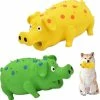 Nw 1776 2pcs Pig Squeaky Dog Toy, Jouet Interactif En Caoutchouc Pig Dog Chew, Pour Petits Chiens Moyens Grands