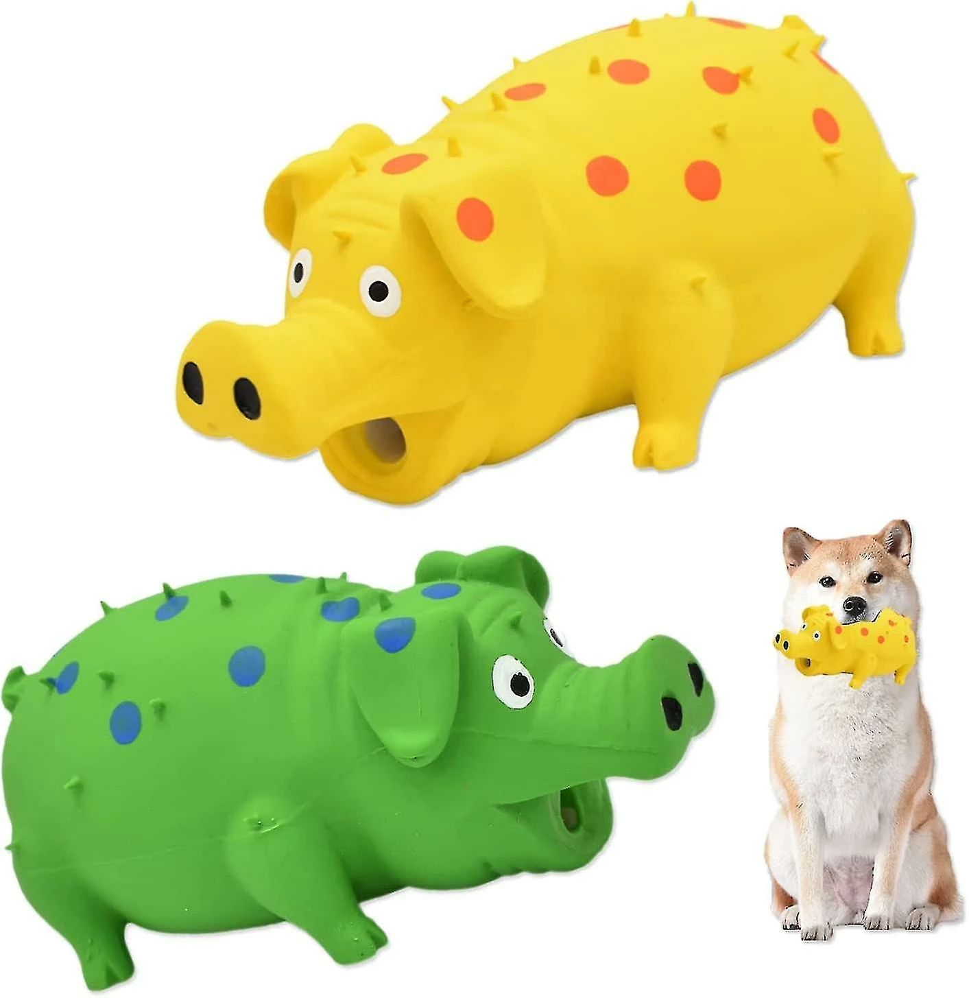 Nw 1776 2pcs Pig Squeaky Dog Toy, Jouet Interactif En Caoutchouc Pig Dog Chew, Pour Petits Chiens Moyens Grands 1 Nw 1776 2pcs Pig Squeaky Dog Toy, Jouet Interactif En Caoutchouc Pig Dog Chew, Pour Petits Chiens Moyens Grands