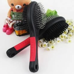 Unbranded 1pc Double Face Pet Dog Comb Long Hair Brush Plastique Puppy Cat Massage Bath Brush Multifonction Pet Grooming Tool S