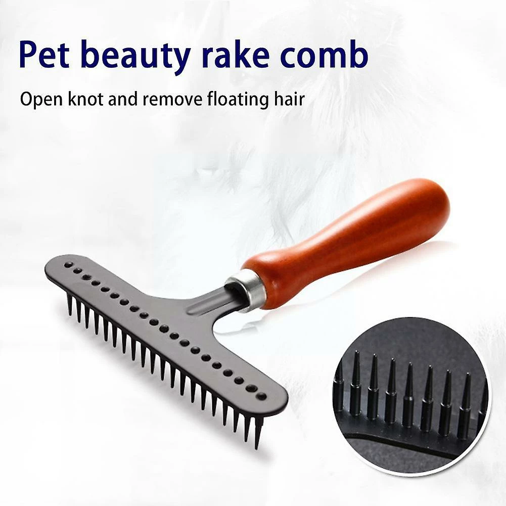 Initially Efficace Double Row Dog Rake Sous-poil Acier Inoxydable Poignée Légère Peigne Antidérapant Portable Dematting Ergonomique Pet I8s2 2 Initially Efficace Double Row Dog Rake Sous-poil Acier Inoxydable Poignée Légère Peigne Antidérapant Portable Dematting Ergonomique Pet I8s2 – Image 2