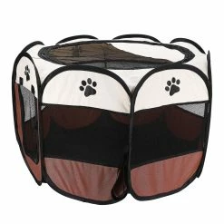 Unbranded Portable Pliant Pet Tent Dog House Cage Dog Tent Playpen Kennel Easy Operation Octogon Fence A