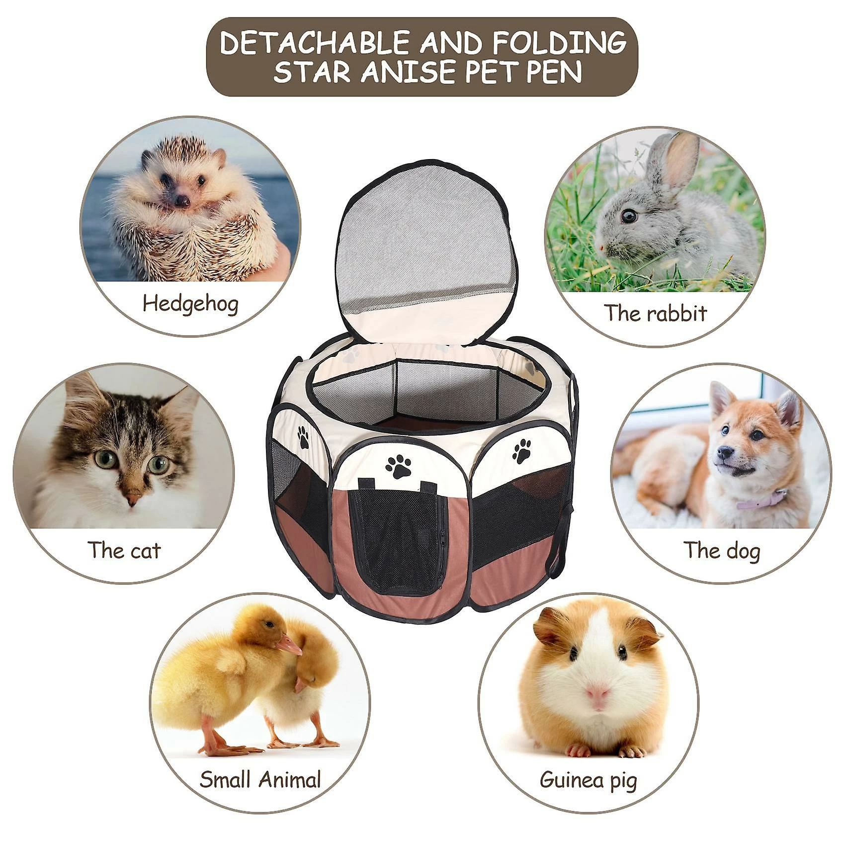 Unbranded Portable Pliant Pet Tent Dog House Cage Dog Tent Playpen Kennel Easy Operation Octogon Fence A 4 Unbranded Portable Pliant Pet Tent Dog House Cage Dog Tent Playpen Kennel Easy Operation Octogon Fence A – Image 4