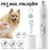 Huasi Pet Dog Cat Électrique Led Nail Grinder Grooming Trimmer Grinding Clipper Pedicure Tool Usb Charging