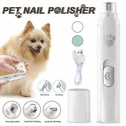 Huasi Pet Dog Cat Électrique Led Nail Grinder Grooming Trimmer Grinding Clipper Pedicure Tool Usb Charging