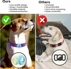 Luluzhu Airtag Dog Collar Holder [2 Pack] Silicone Imperméable à L’eau Protection Air Tag Cat Collar Cover, Anti-lost Locator Case -Pet Soin 756261887 max