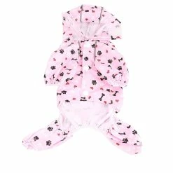 Unbranded Réfléchissant Chiot Imperméable Veste Imperméable à L’eau Respirant Mignon Motif Pet Dog Hooded Rain Coat Avec Anneau D