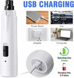 Unbranded Casfuy Dog Nail Grinder Avec Lumière LED - Amélioré 2 Vitesses électrique Puissant Sans Douleur Pattes Toilettage Lissage Pour Petit Moyen Grand -Pet Soin 759516797 max