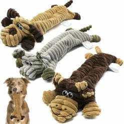 Clover Jouets Pour Chiens Grinçants Indestructibles Pour Grands Chiens, Tough Soft Dog Toys Bundle Pour 8 Semaines Mâcher Des Chiots Et Des Petits Chiens, Jouets En Peluche Interactifs Durables - Var
