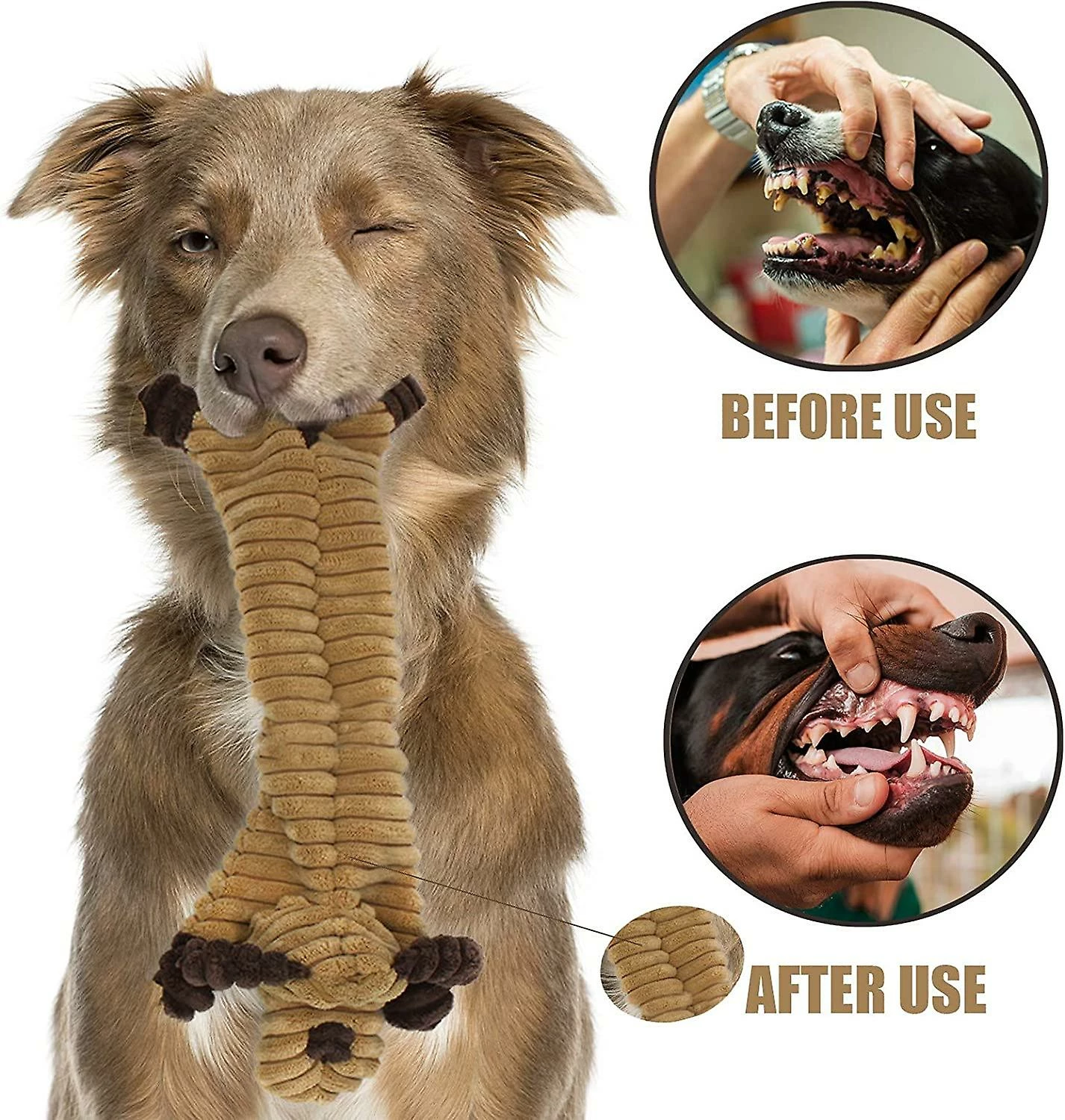 Clover Jouets Pour Chiens Grinçants Indestructibles Pour Grands Chiens, Tough Soft Dog Toys Bundle Pour 8 Semaines Mâcher Des Chiots Et Des Petits Chiens, Jouets En Peluche Interactifs Durables - Var 4 Clover Jouets Pour Chiens Grinçants Indestructibles Pour Grands Chiens, Tough Soft Dog Toys Bundle Pour 8 Semaines Mâcher Des Chiots Et Des Petits Chiens, Jouets En Peluche Interactifs Durables - Var – Image 4